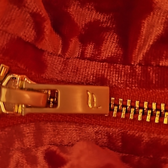 Fabletics Red Velour Cropped Hoodie Size M - Picture 5 of 5